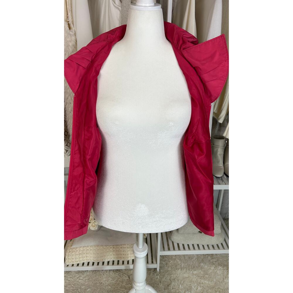 CJ Banks Women's Size X (14W)Pink Ruffle Drawstring Collar Zip Up Vest #0494 - Picture 8 of 13